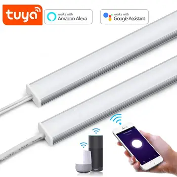 Кухонный шкаф со светодиодной лампочкой, умная лампа Tuya WIFI Home Assistant, совместимая с Alexa Google, с регулируемой яркостью 30 см, 40 см, 50 см