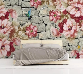 Beibehang Пользовательские обои 3d фреска цветок papel de parede каменная стена ТВ фон обои гостиная спальня 3d обои