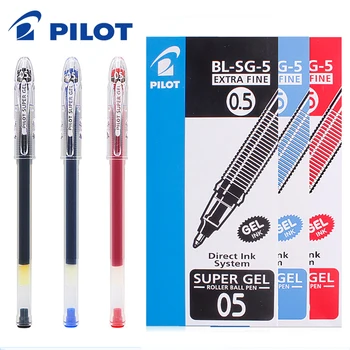 Набор гелевых ручек Japan PILOT BL-SG-5 с большим объемом чернил, черная ручка пулевидного типа, гладкая и устойчивая к письму, 0,5 мм Канцелярские принадлежности