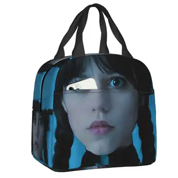 Милая изолированная сумка для ланча Wednesday Addams для женщин, водонепроницаемая сумка для ланча с термоохлаждением для готической девушки, офис, пикник, путешествие