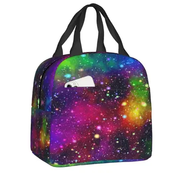 Абстрактные Красочные сумки для ланча с галактикой, женские Великолепные звезды Вселенной, Контейнер для ланча для кемпинга, коробка для еды для путешествий