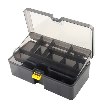 Коробка для ловли приманки, съемная двухслойная коробка для аксессуаров, пластиковая коробка для приманки, универсальная прозрачная серая коробка для хранения.