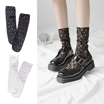 1 Пара сексуальных кружевных сетчатых носков в сеточку из смешанного волокна, прозрачных эластичных эластичных носков для лодыжек, тонких женских крутых носков