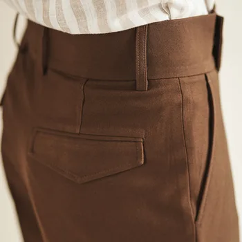 Брюки с высокой талией, деловые Универсальные драпированные брюки Pantalon Homme, Итальянские мужские офисные брюки, весенние мужские брюки