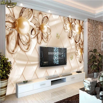beibehang 3d роскошные золотые розы мягкая сумка ювелирные изделия из жемчуга ТВ фон настенная фреска кафе гостиная персонализированные обои на заказ