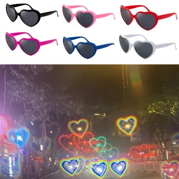 Любите очки с эффектами в форме сердца, наблюдайте, как ночью свет меняется на форму сердца, дифракционные очки, женские модные солнцезащитные очки