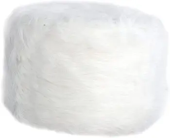 Выберите 5 размеров Меховой круглый чехол для табурета Little Slipcover, белый - 35 см