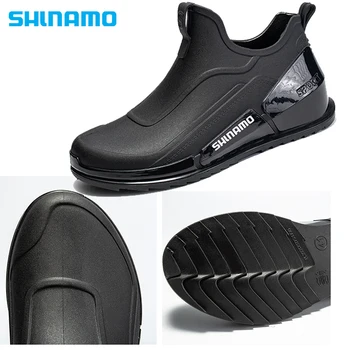 2023 Новые рыболовные ботинки с противоскользящим легким водонепроницаемым покрытием, брендовые рабочие непромокаемые ботинки, мужская уличная водонепроницаемая обувь с короткой трубкой