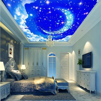 beibehang Пользовательские обои 3d фрески красивая мечта звездное небо белые облака гостиная зенит потолочные обои из папье-маше