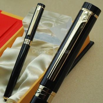Ручка-роллер Picasso Black & Golden Matel для офиса, дома и школы, инструмент для письма BR007