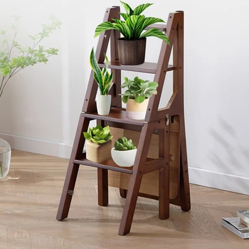 Домашний стул-стремянка из массива дерева, складной табурет-стремянка, многофункциональный табурет-стремянка, безопасный и стабильный кухонный стул