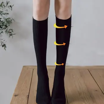 Женские компрессионные носки для осенних и зимних видов спорта Для бега со скакалкой носки для голени с сильным давлением женские