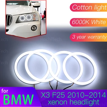 Комплект Angel Eyes 6000L Хлопчатобумажный Белый Кольцевой Светильник Halo для BMW X3 F25 2010 2011 2012 2013 2014 Ксеноновая Фара