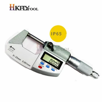 Портативный цифровой микрометр 0-25 мм 0,001 мм IP65 Водонепроницаемые электрические наружные микрометры ЖК-толщиномер Micrometro Tools
