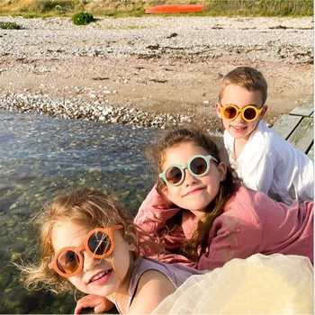 2023 Новые Милые Детские Солнцезащитные очки Детские Классические Защитные очки для улицы Винтажные Солнцезащитные очки для мальчиков и девочек UV400 Очки