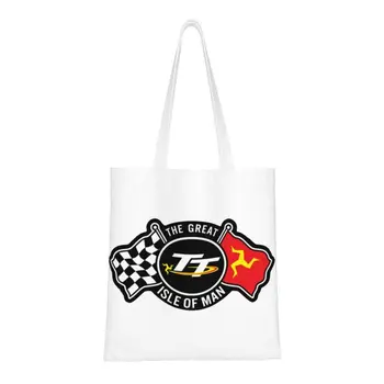 Модная сумка для покупок Isle Of Man TT Races, многоразовая мотоциклетная холщовая сумка для покупок на плечо