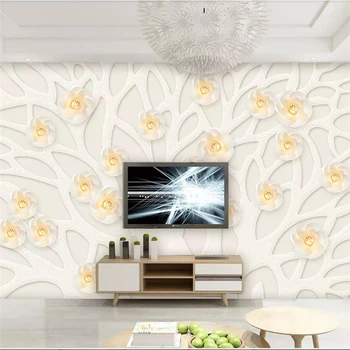 beibehang 3D цветок счастья открытый трехмерный рельефный фон стены на заказ большая фреска зеленые обои papel de parede