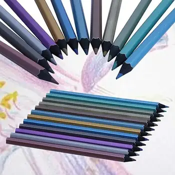 12 Цветов Металлические Нетоксичные Карандаши Для Рисования, Ручки Для Рисования Эскизов, Подарки Для Детей