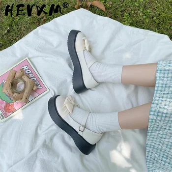Обувь на платформе 2023, Весна-осень, Новые милые женские туфли в стиле Лолиты, женские туфли с бантом, японские туфли-лодочки на высоком каблуке, zapatos HEVXM