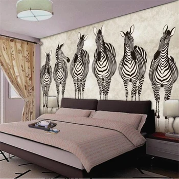 wellyu Пользовательские большие обои 3D фреска зебра ТВ фон стена гостиная спальня обои украшение дома фреска