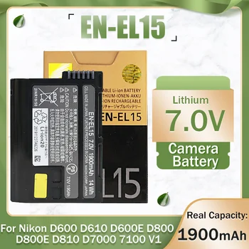 7V 1900mAh EN-EL15 EN EL15 ENEL15 Аккумуляторные Батареи Для Фотокамер Nikon D600 D610 D600E D800 D800E D810 D7000 7100 D75