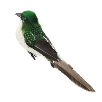 2X1 шт. зажим для птицы-воробья с искусственными перьями, поддельная птица-воробей зеленый