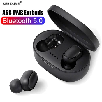 A6S TWS Bluetooth Наушники Беспроводные Наушники С Шумоподавлением Hi-Fi Стерео Наушники С Сенсорным Управлением Гарнитура для Xiaomi iPhone