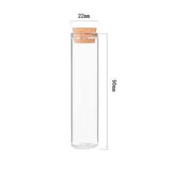 500шт Маленькие стеклянные бутылочки 20 * 90 мм с прозрачной пробковой пробкой Крошечные флаконы Баночки Контейнеры вместимостью для свадебных пожеланий