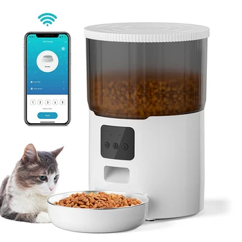 TUYA Smart Automatic Cat Feeder App Control Dog Pets Keeper Интеллектуальный таймер подачи корма Дозатор 4Л Дистанционное кормление