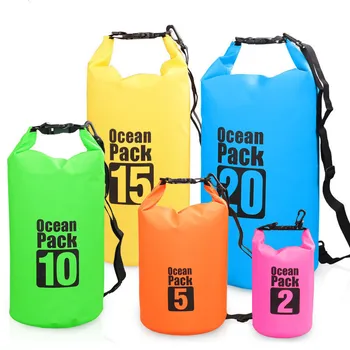Водонепроницаемая сухая сумка с ремнями Рюкзак из ПВХ Сумка-поплавок для хранения на открытом воздухе Кемпинг Путешествия Плавание Пляж Рыбалка