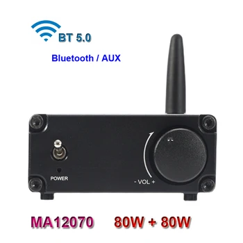 80 Вт + 80 Вт Infineon MA12070 Цифровой усилитель мощности звука Bluetooth 5.0 Hi-Fi стерео класса D Aux усилитель