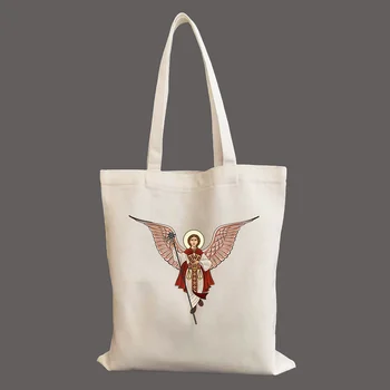 Coptic Angels fashion Harajuku Холщовая сумка для покупок, женская сумка через плечо, студенческая сумка, многоразовая сумка для покупок, Многоразовая сумка для покупок