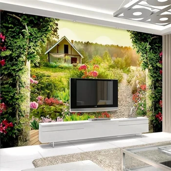 wellyu Papel de parede Обои на заказ 3D обои садовая фреска ТВ фон стены гостиная спальня Домашнее украшение 3D обои