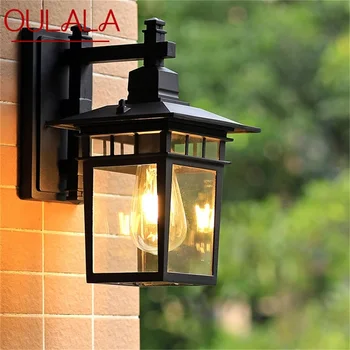 Уличный настенный светильник ANITA, светодиодные классические ретро-черные бра, водонепроницаемые декоративные элементы для домашнего прохода