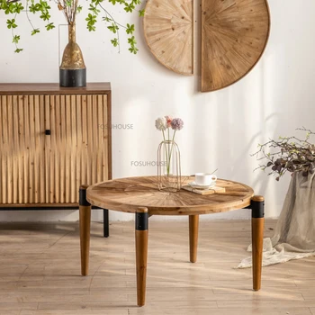 Журнальные столики из массива дерева в скандинавском стиле для кафе, мебель для дома, Винтажный Креативный свет в гостиной, роскошные приставные столики