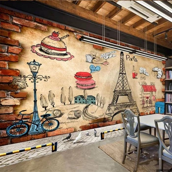 wellyu Пользовательские обои из папье-маше 3d фрески Европейский хлеб кондитерская еда ТВ фон украшение стен живопись 3d обои