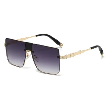 Модные роскошные солнцезащитные очки в металлическом квадратном стиле 2023 года для мужчин и женщин винтажного дизайна солнцезащитных очков