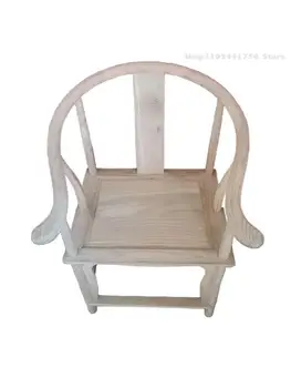 Новый китайский классический круглый стул из массива дерева в стиле ретро Вяз, белый Вяз, обеденный стул со спинкой, стул для чайного столика, офисный стул