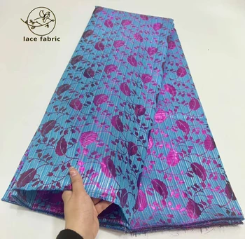 Новейшая французская парчовая кружевная ткань 2023 года, высококачественные африканские жаккардовые материалы с позолотой для пошива вечерних платьев для нигерийских женщин