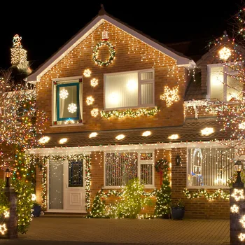 Праздничное Освещение Рождественский Декор для дома и сада на открытом воздухе Светодиодная Гирлянда со льдом Украшение Свадебной вечеринки Струнные светильники для штор в спальне