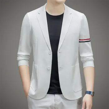 Модный повседневный маленький костюм для мужчин 2023, весна и осень, тонкий мужской костюм Benxi в Корейском стиле, приталенный Мужской пиджак
