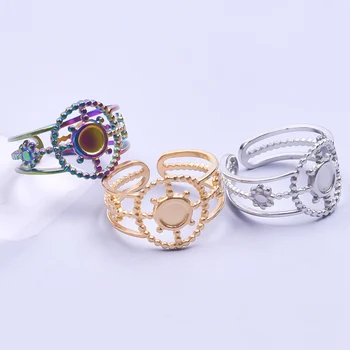 Модные Многослойные Красочные Открытые Кольца Для Женщин Девочек Из Нержавеющей Стали Sun Party Ring DIY Party Jewelry