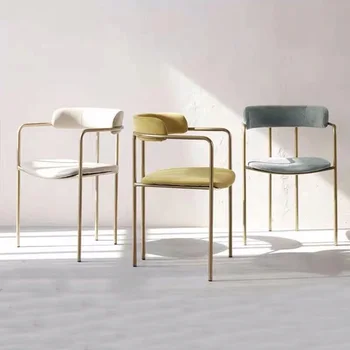 Минималистичные современные обеденные стулья из кованого железа, дизайнерское скандинавское кресло, обеденный стул для гостиной, гардеробная Sillas Furniture WK