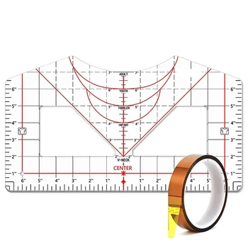 Линейка для выравнивания винила, линейка для выравнивания дизайна футболки по центру, инструмент для измерения размера футболки с термоклеем