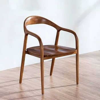 Обеденный стул из кожи и дерева С акцентами, Дизайнерский Балкон, обеденный стул в скандинавском стиле, Трон, Складная Кухонная мебель Silla De Comedor