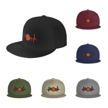 Унисекс Оранжевая баскетбольная Спортивная бейсболка в стиле хип-хоп Heartbeat, регулируемая шляпа, сэндвич-кепка, хип-хоп шляпы