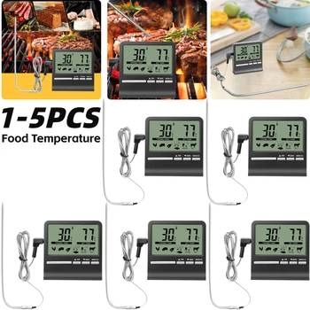 Цифровой пищевой термометр, игольчатый зонд, тепломер, электронный кулинарный термометр, тепломер для мяса, таймер для барбекю, гриль, кухонный инструмент