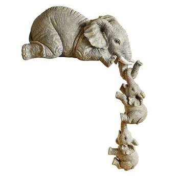 Украшения из смолы в виде слонов, декор из 3 предметов, 1 Мать-слониха и 2 Младенца, подвешенные статуэтки ручной работы
