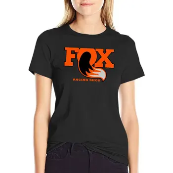 Fox Racing Shox - Оранжевая футболка, эстетичная одежда, футболки для женщин свободного кроя