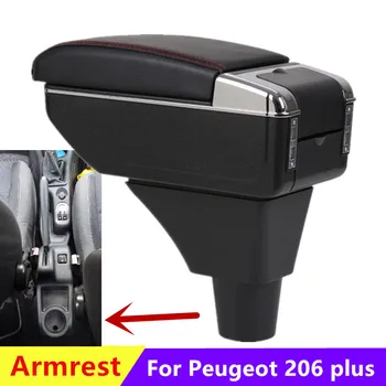 Автомобильный Подлокотник для Peugeot 206 Коробка для подлокотников для Peugeot 206 plus центральный ящик для хранения Внутренних Дооснащений Автомобильными аксессуарами USB